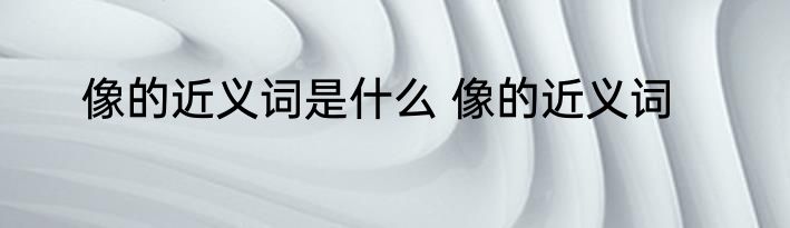 像的近义词是什么 像的近义词