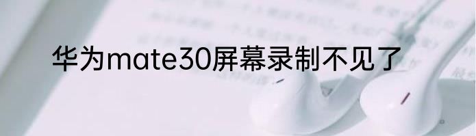华为mate30屏幕录制不见了