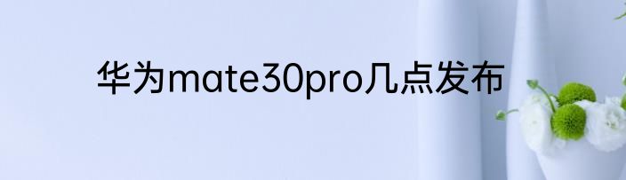 华为mate30pro几点发布