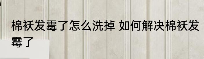 棉袄发霉了怎么洗掉 如何解决棉袄发霉了