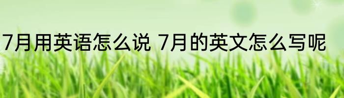 7月用英语怎么说 7月的英文怎么写呢