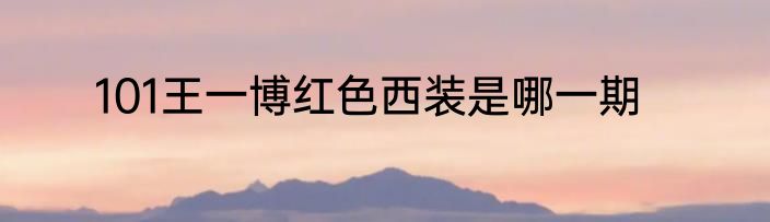 101王一博红色西装是哪一期