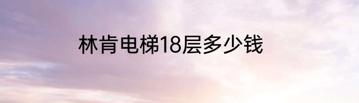 林肯电梯18层多少钱