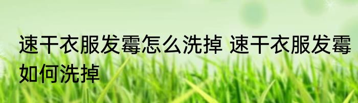 速干衣服发霉怎么洗掉 速干衣服发霉如何洗掉