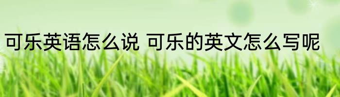 可乐英语怎么说 可乐的英文怎么写呢