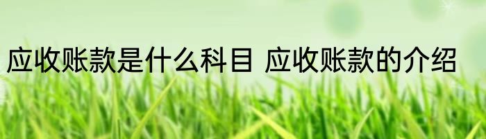 应收账款是什么科目 应收账款的介绍