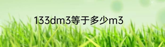 133dm3等于多少m3