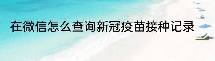 在微信怎么查询新冠疫苗接种记录