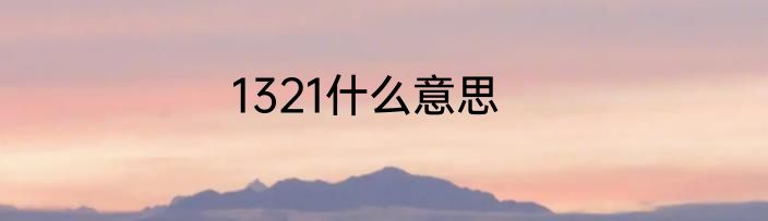 1321什么意思