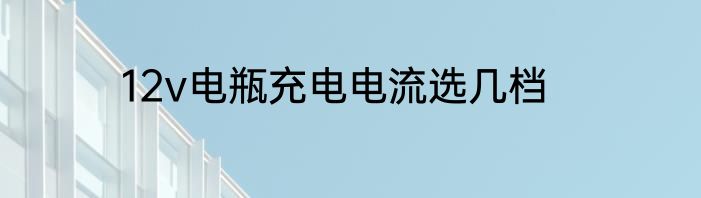 12v电瓶充电电流选几档