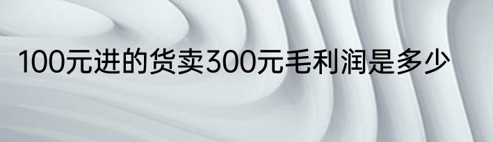 100元进的货卖300元毛利润是多少