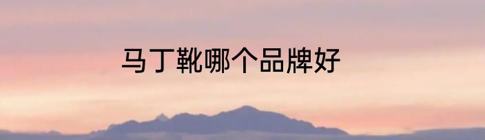 马丁靴哪个品牌好