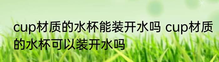 cup材质的水杯能装开水吗 cup材质的水杯可以装开水吗