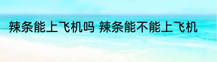 辣条能上飞机吗 辣条能不能上飞机