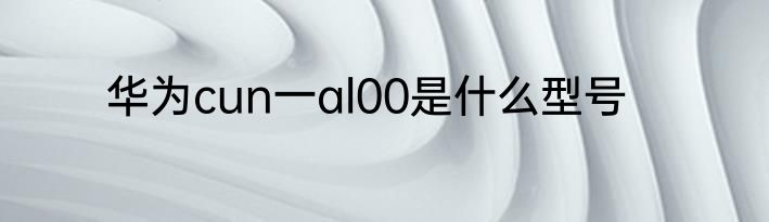 华为cun一al00是什么型号