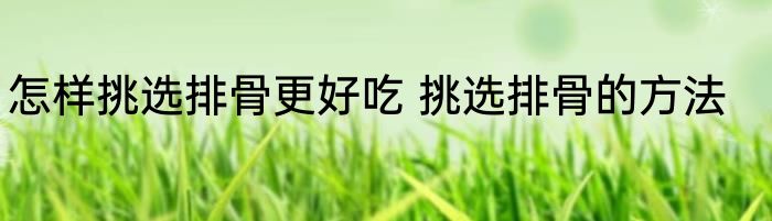 怎样挑选排骨更好吃 挑选排骨的方法