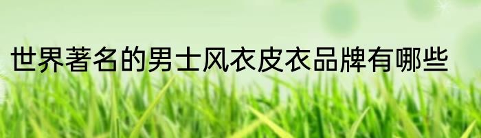 世界著名的男士风衣皮衣品牌有哪些