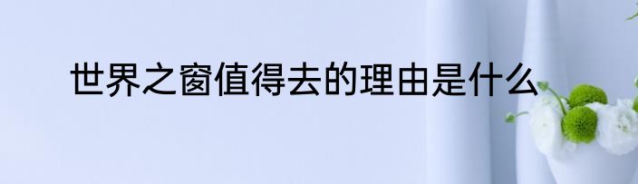 世界之窗值得去的理由是什么