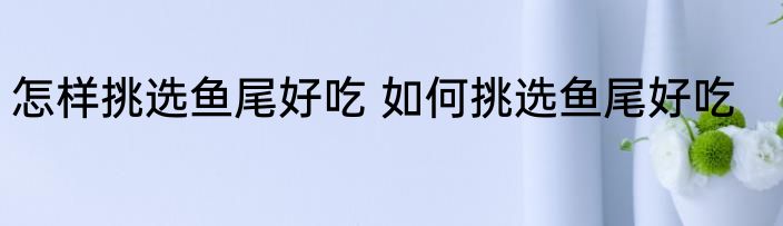怎样挑选鱼尾好吃 如何挑选鱼尾好吃