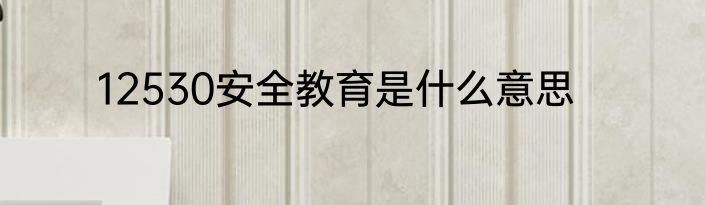 12530安全教育是什么意思