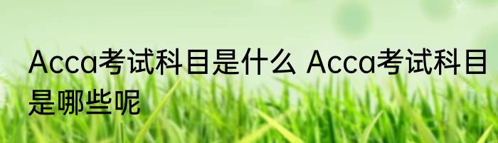 Acca考试科目是什么 Acca考试科目是哪些呢