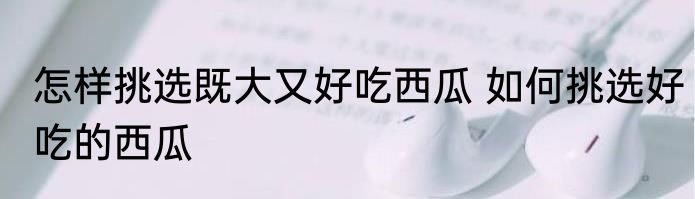 怎样挑选既大又好吃西瓜 如何挑选好吃的西瓜