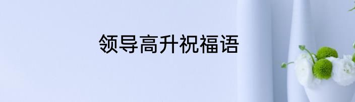领导高升祝福语