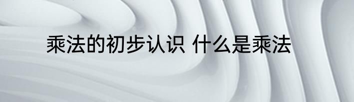 乘法的初步认识 什么是乘法