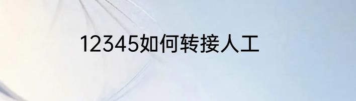 12345如何转接人工