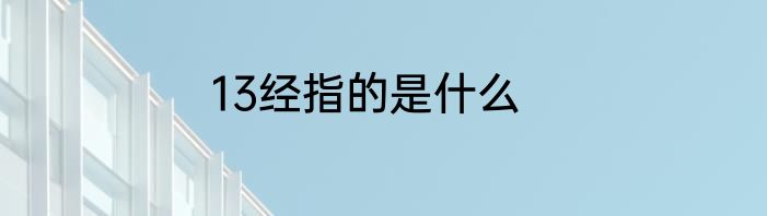 13经指的是什么