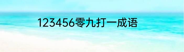 123456零九打一成语