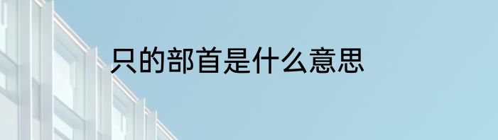 只的部首是什么意思