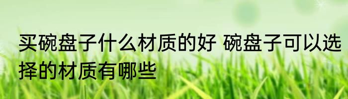 买碗盘子什么材质的好 碗盘子可以选择的材质有哪些