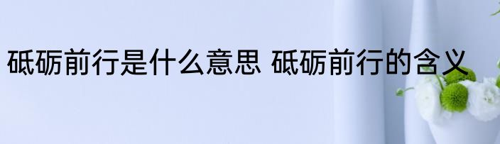 砥砺前行是什么意思 砥砺前行的含义