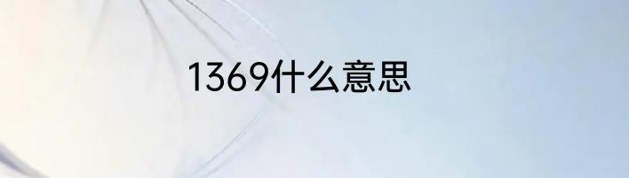 1369什么意思