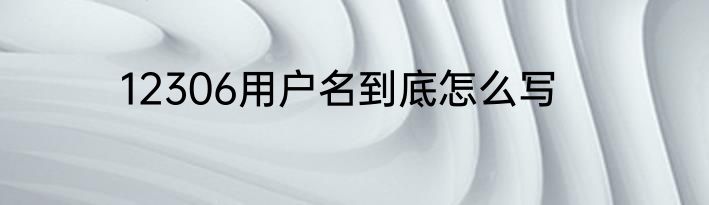 12306用户名到底怎么写