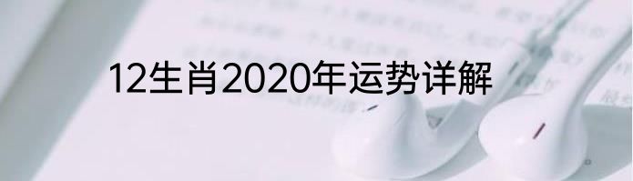 12生肖2020年运势详解