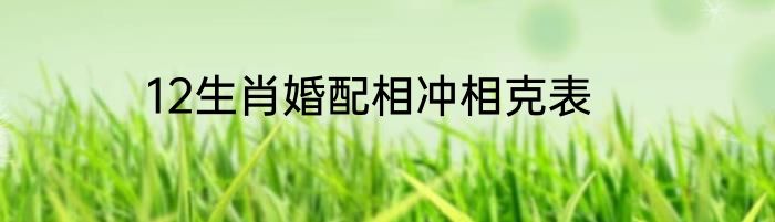 12生肖婚配相冲相克表