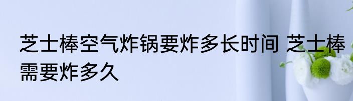 芝士棒空气炸锅要炸多长时间 芝士棒需要炸多久