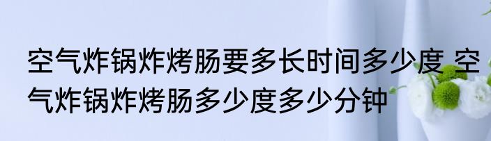 空气炸锅炸烤肠要多长时间多少度 空气炸锅炸烤肠多少度多少分钟
