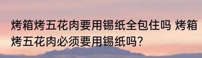 烤箱烤五花肉要用锡纸全包住吗 烤箱烤五花肉必须要用锡纸吗？