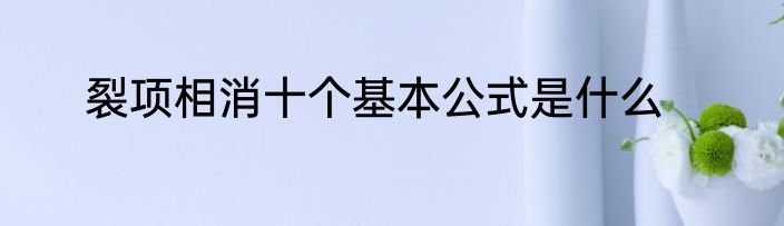 裂项相消十个基本公式是什么
