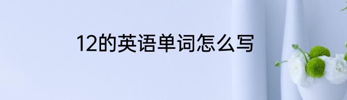 12的英语单词怎么写