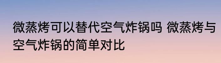 微蒸烤可以替代空气炸锅吗 微蒸烤与空气炸锅的简单对比
