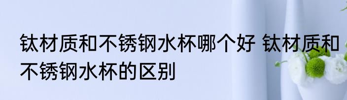 钛材质和不锈钢水杯哪个好 钛材质和不锈钢水杯的区别