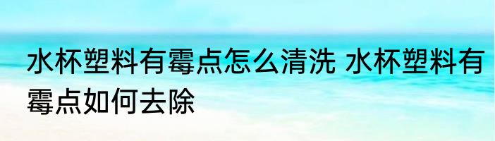 水杯塑料有霉点怎么清洗 水杯塑料有霉点如何去除
