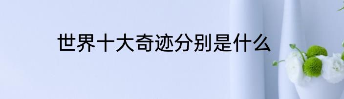 世界十大奇迹分别是什么