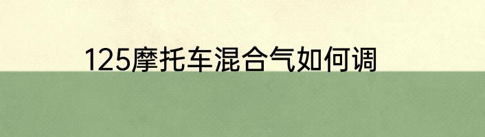 125摩托车混合气如何调