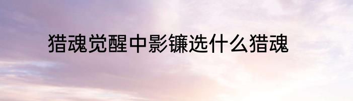 猎魂觉醒中影镰选什么猎魂