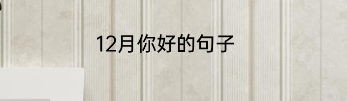 12月你好的句子